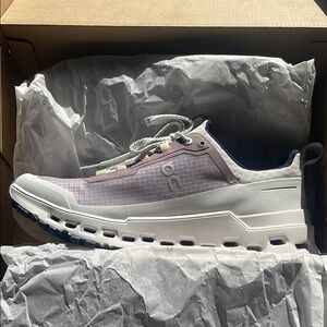 On Running Shoes in White and Purple